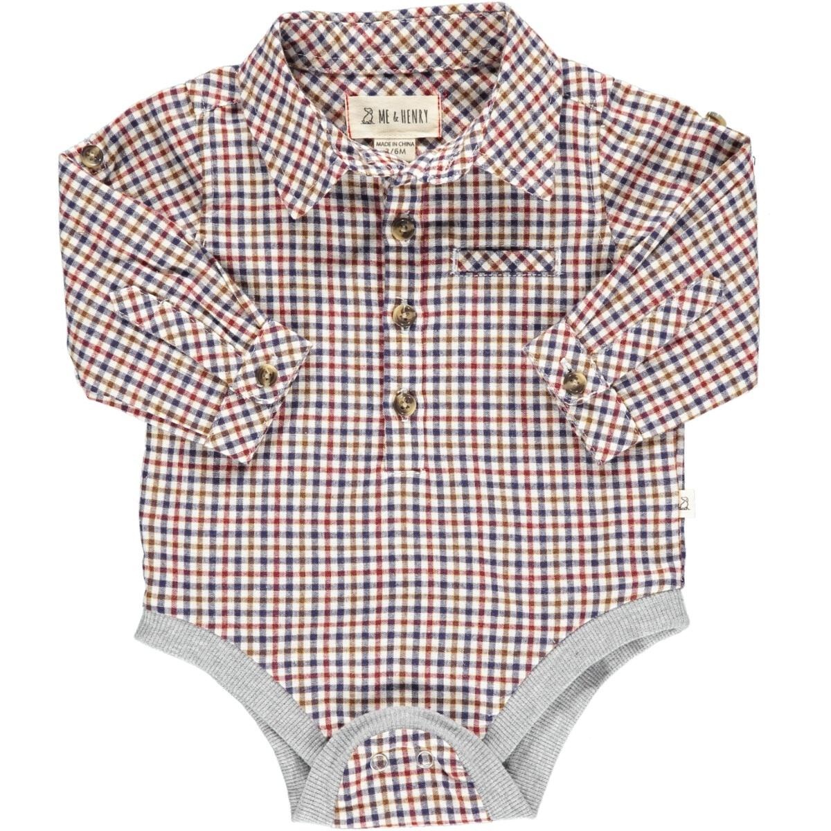 Jasper Navy/Cream/Wine Woven Plaid Onesie