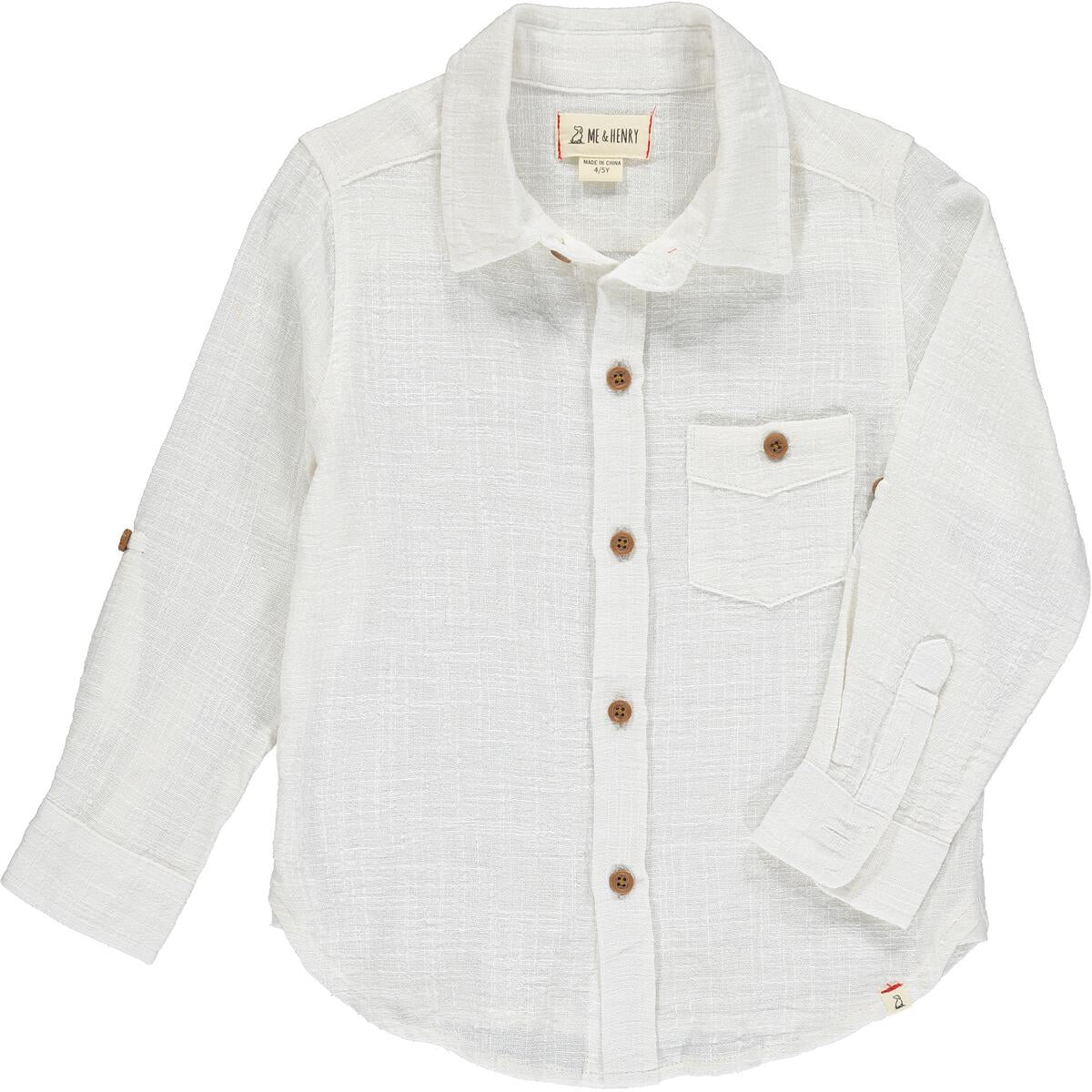 Long Sleeve Linen-like Button Down Shirt