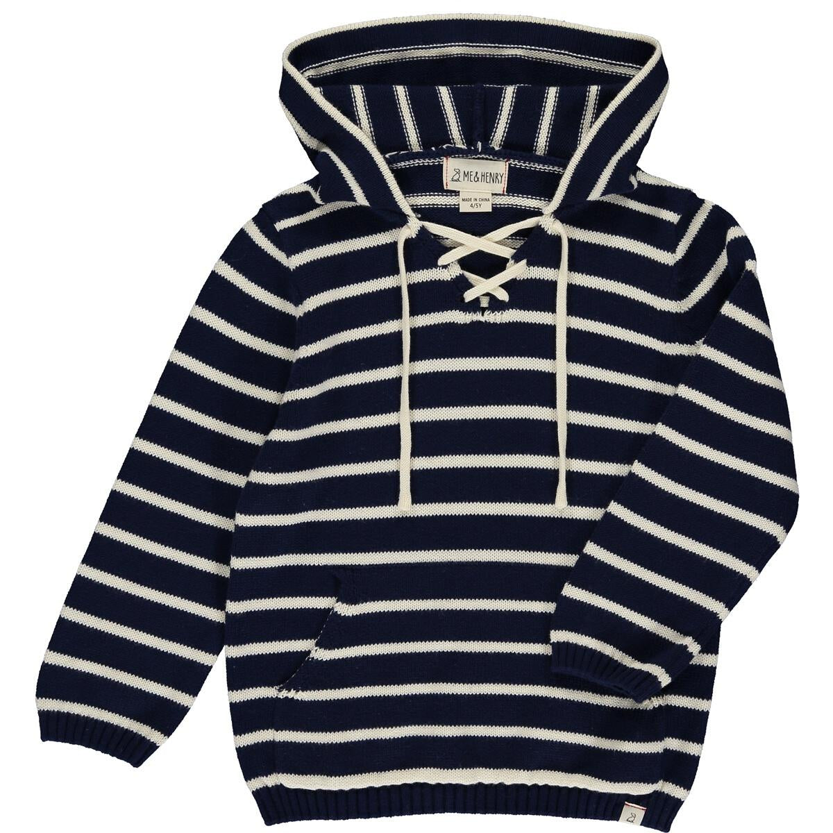 Catamaran Navy/White Stripe Hooded Sweater