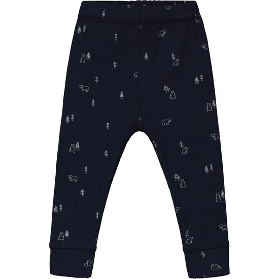 Navy Bear Woodland Ribbed Leggings