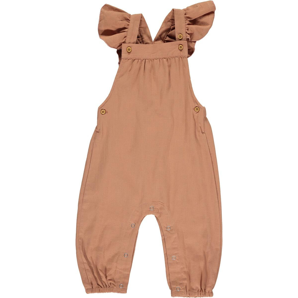 Eloise Ruffle Overall in Rose