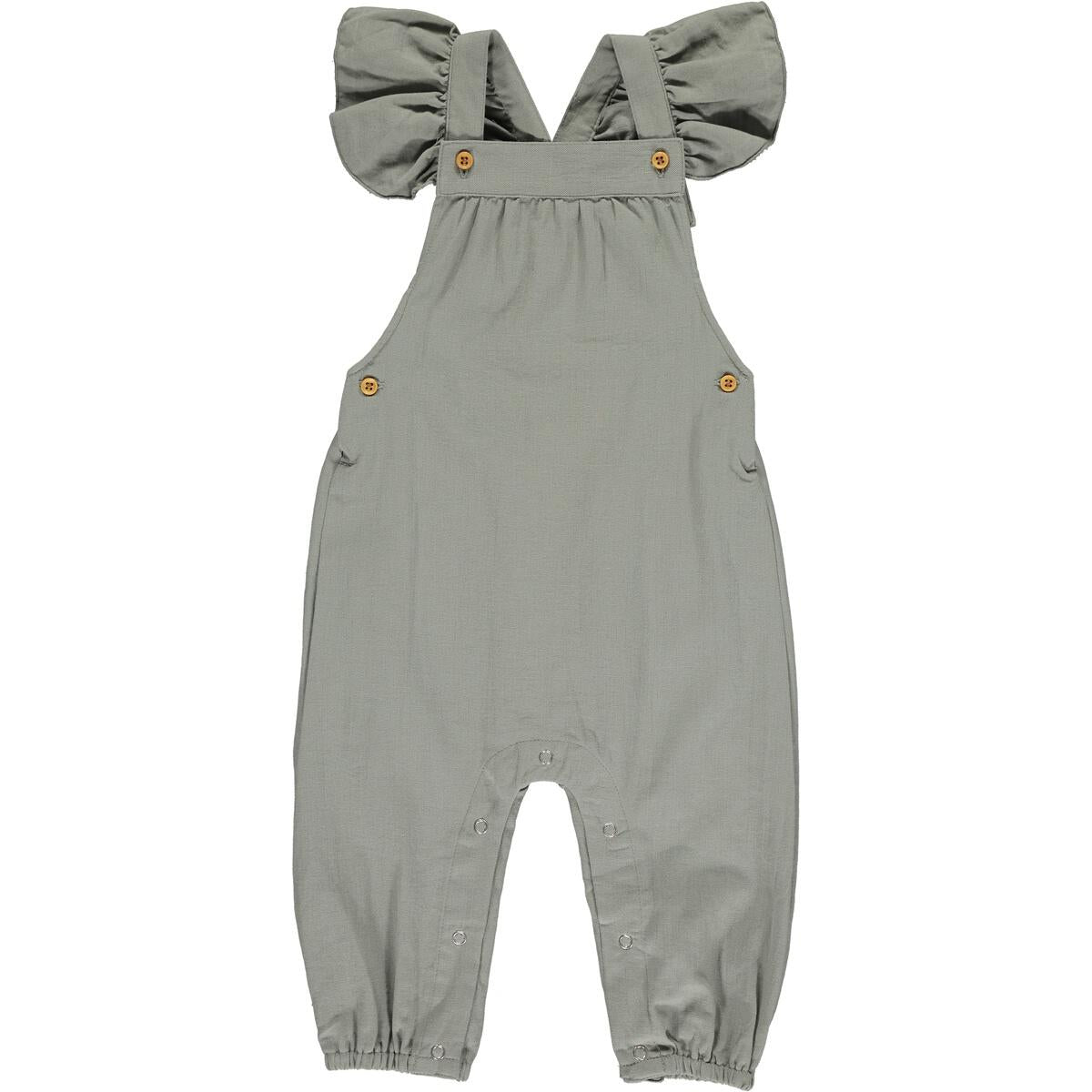 Eloise Ruffle Overall in Grey