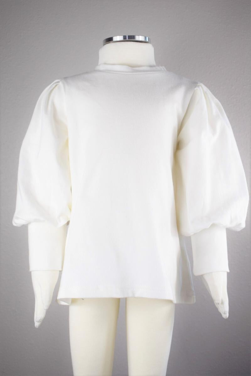 Ivory Puff Sleeve Knit Top