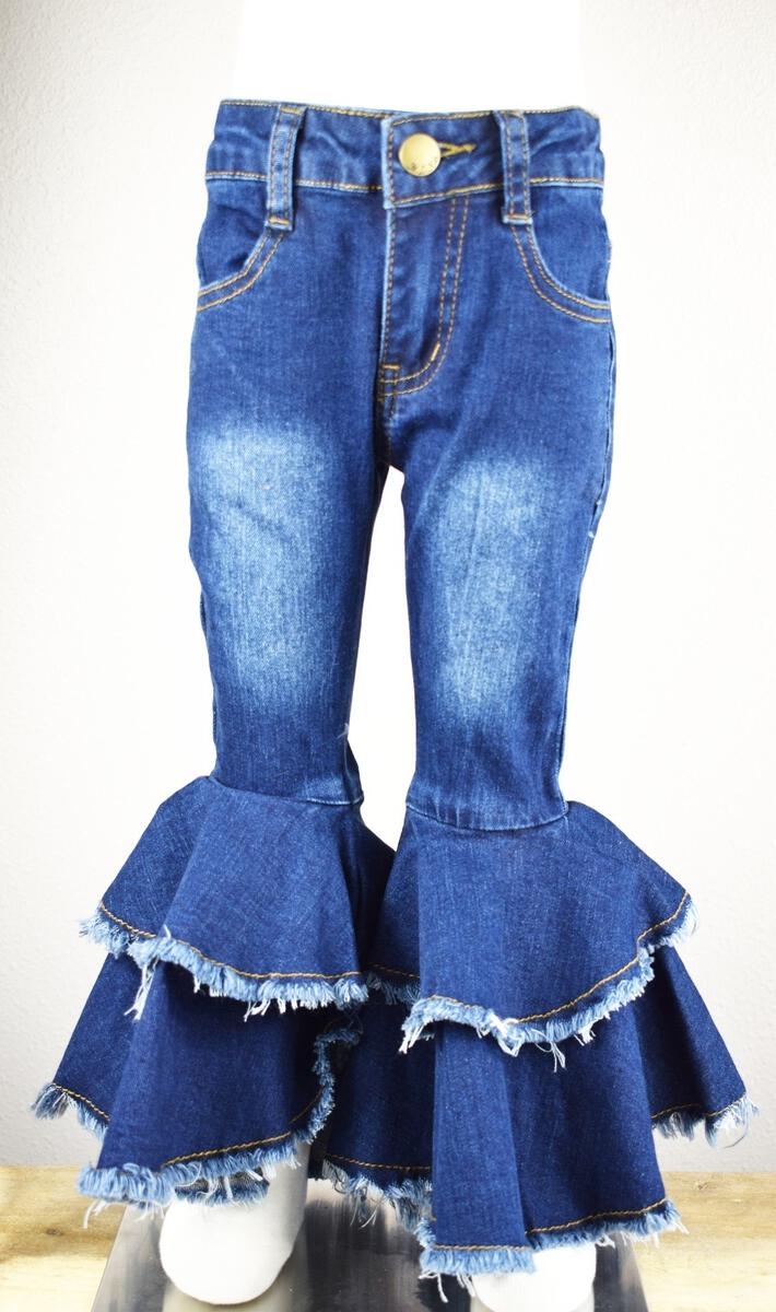 Double Tier Mdm Wash Bell Bottom Jeans