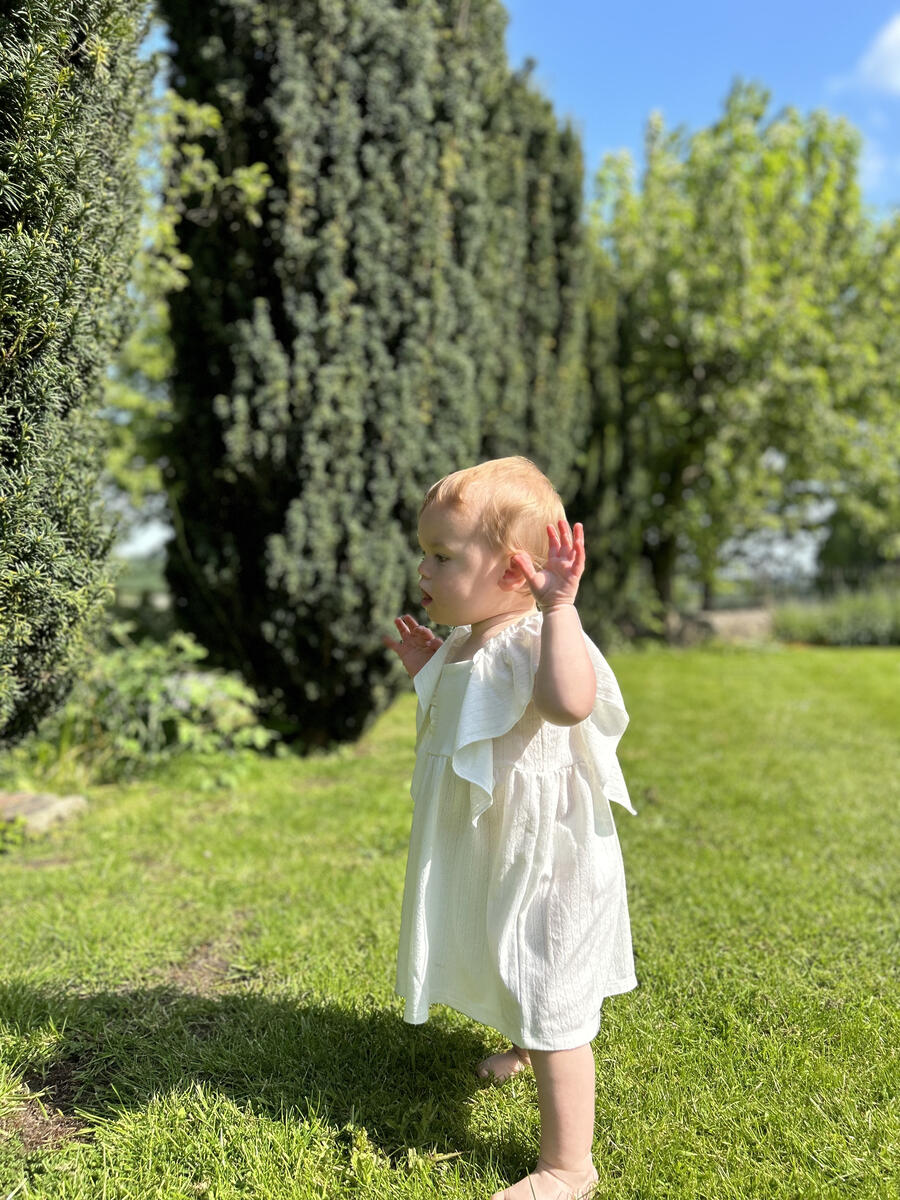 White Ruffle Dress/Bloomer Set