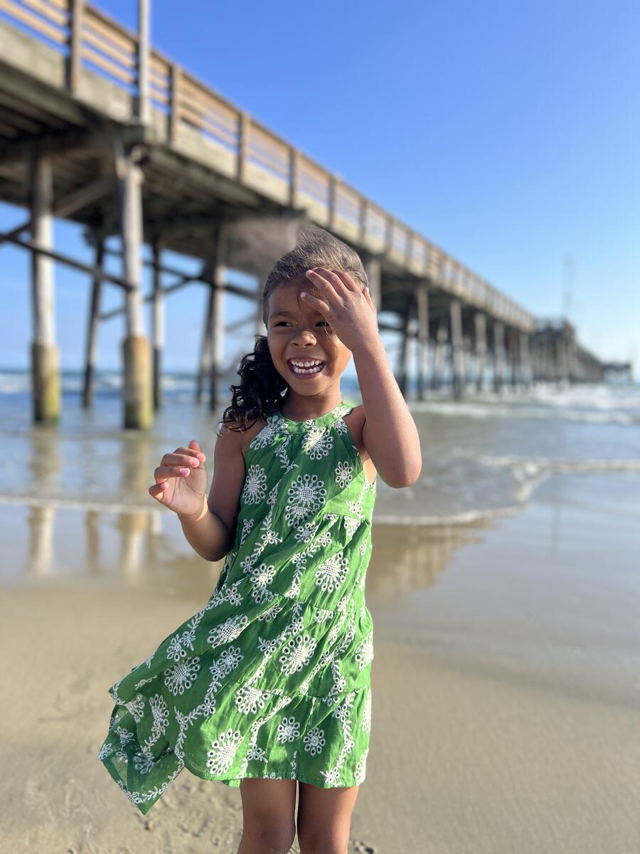 Maleia Dress in Green/White Floral Embroidery