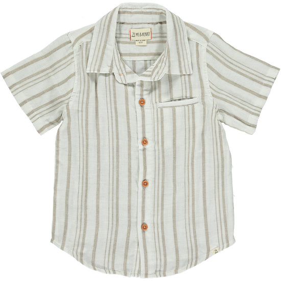 Cream/beige stripe woven shirt