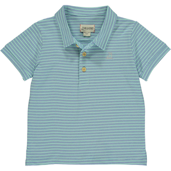 Starboard Aqua/Blue Stripe Polo