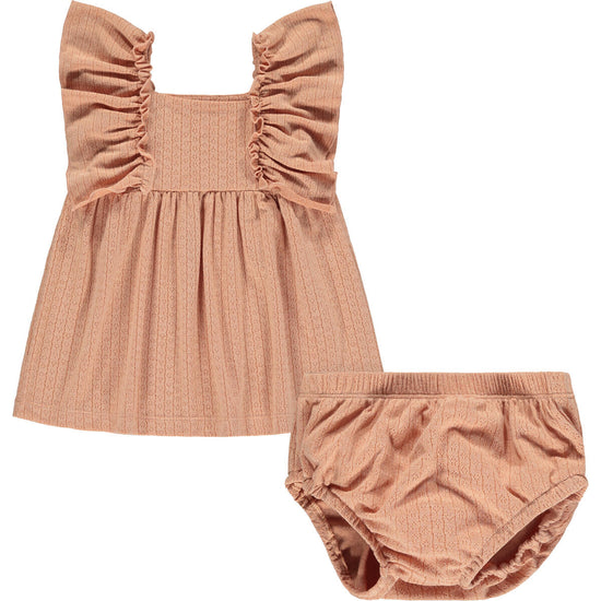 Pink Ruffle Dress/Bloomer Set