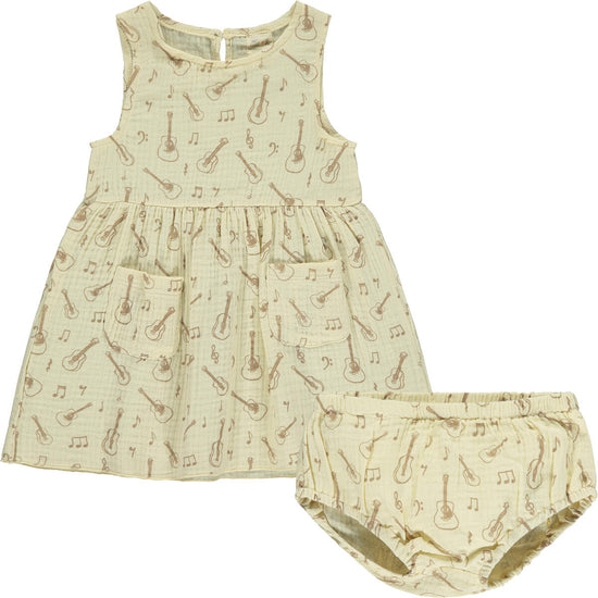 Guitar Print Infant Dress