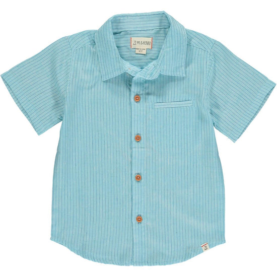 Newport Aqua/Royal Blue Stripe Woven Shirt