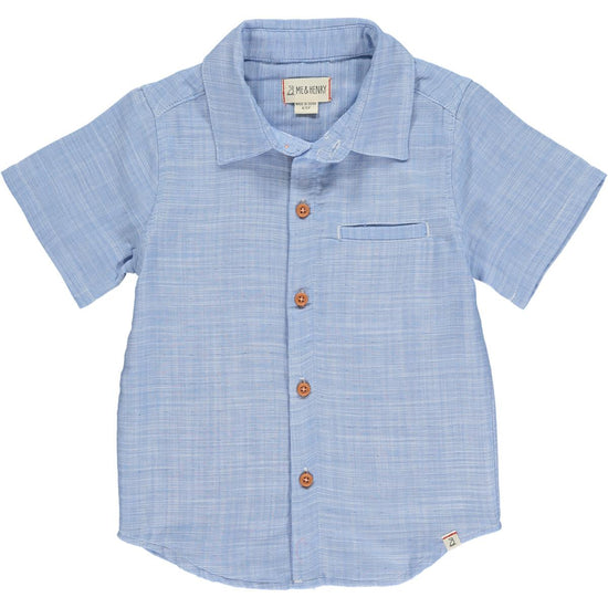 Blue Chambray Stripe Woven Shirt