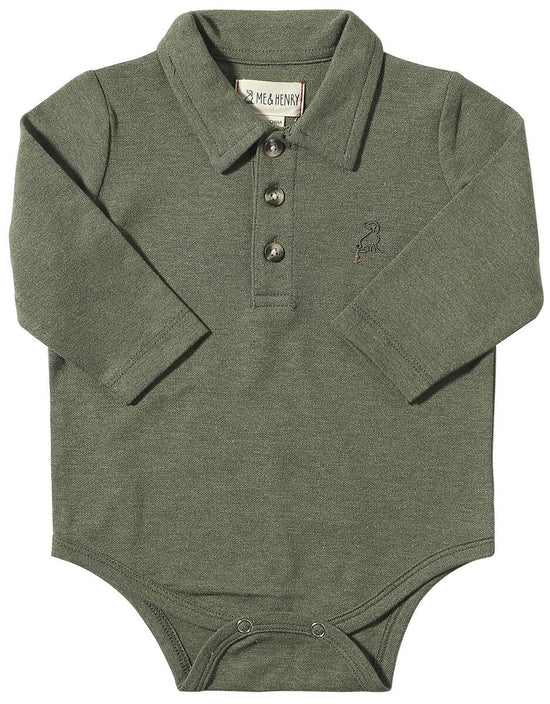 Seymore Olive Pique Polo Onesie