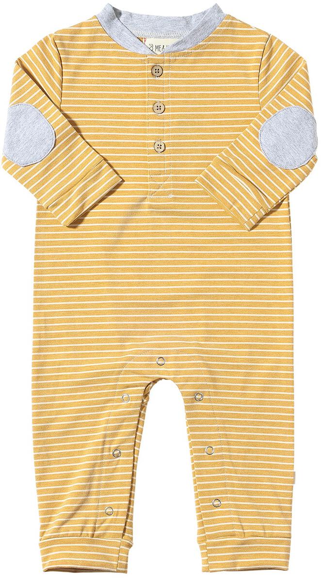 Gold/White Stripe Niota Henley Romper