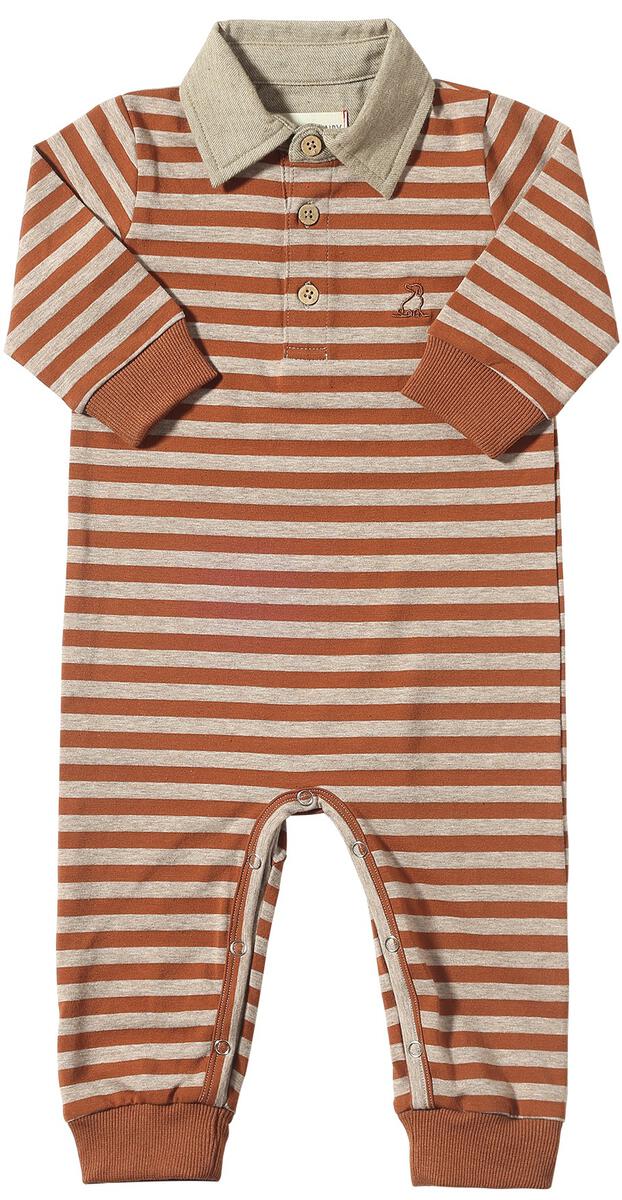 Brown/Beige Stripe Kingston Polo Rompe