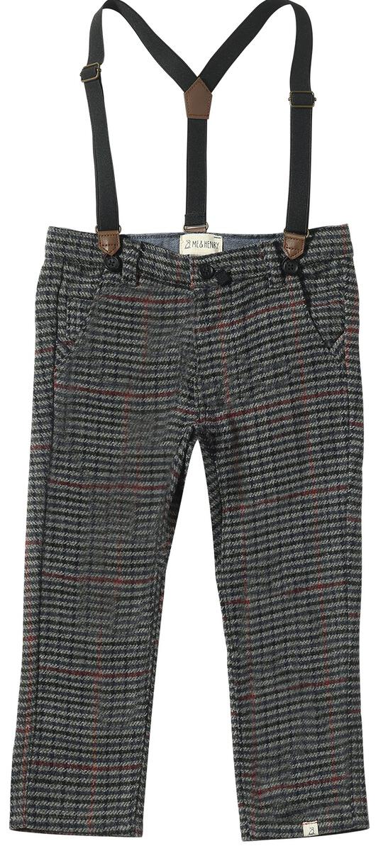 Black/Charcoal Houndstooth Marcus Pant with Suspenders