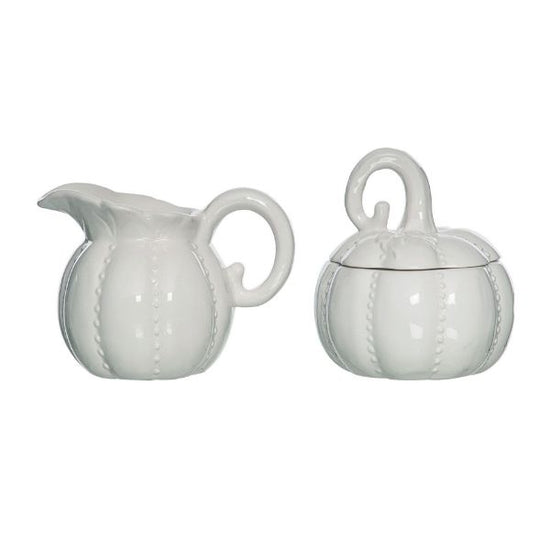 Set/2 Pumpkin Cream & Sugar Containers