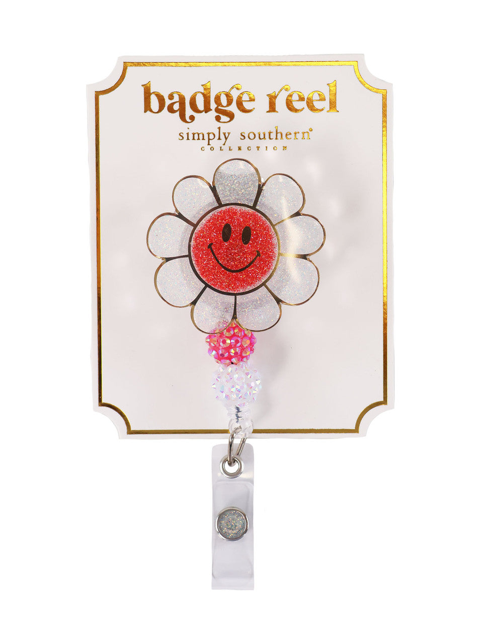 Red Flower Badge Reel