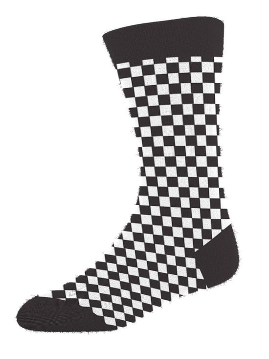 Men's Black/White Checker Socks