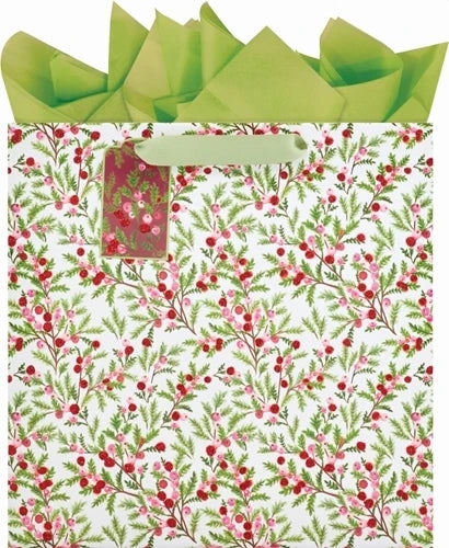 Sweet Berry Branches Large Square Gift Bag