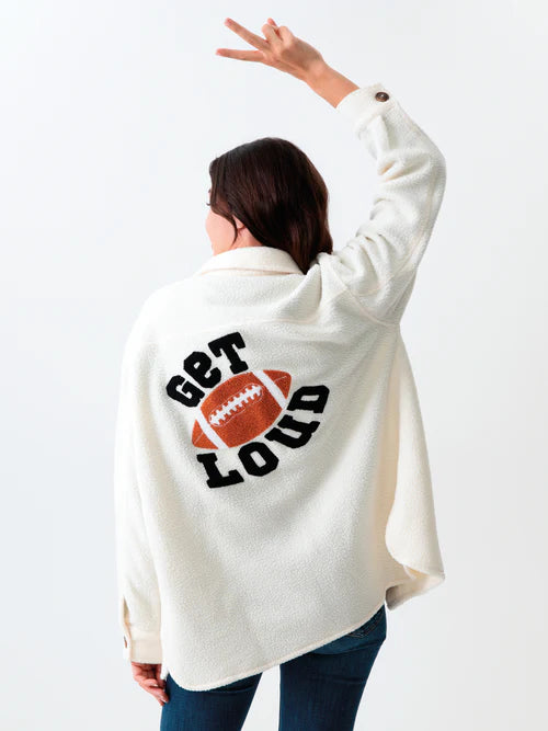 'Get Loud' Sherpa Jacket in Ivory