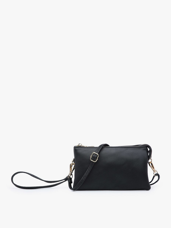 Black Riley 3 Compartment Crossbody/Wristlet