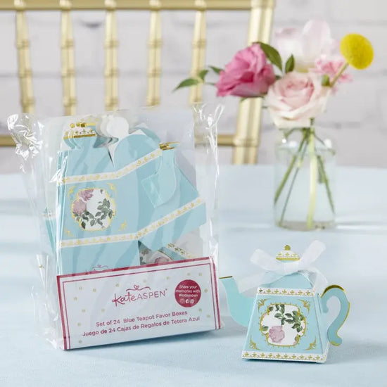 Blue Tea Time Teapot Favor Box (Set of 24)