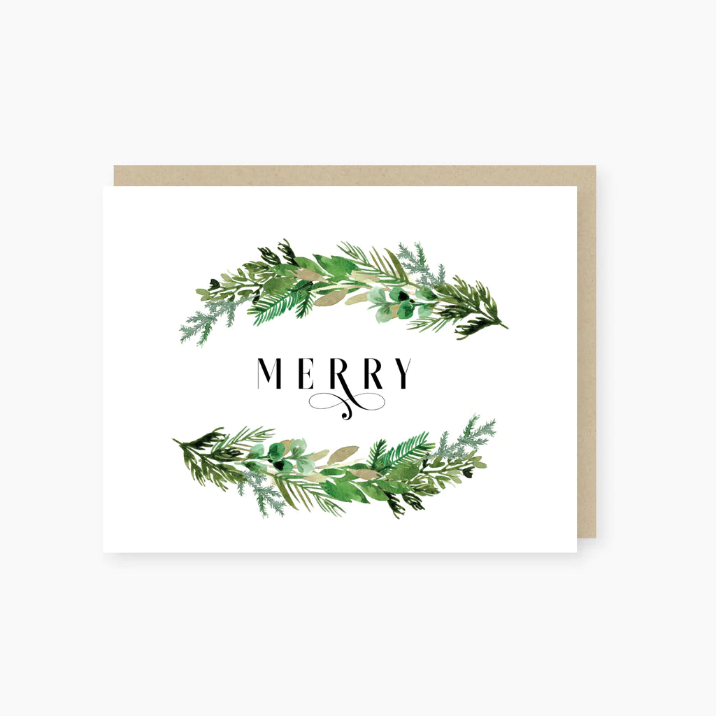 Merry Elegant Greenery Card