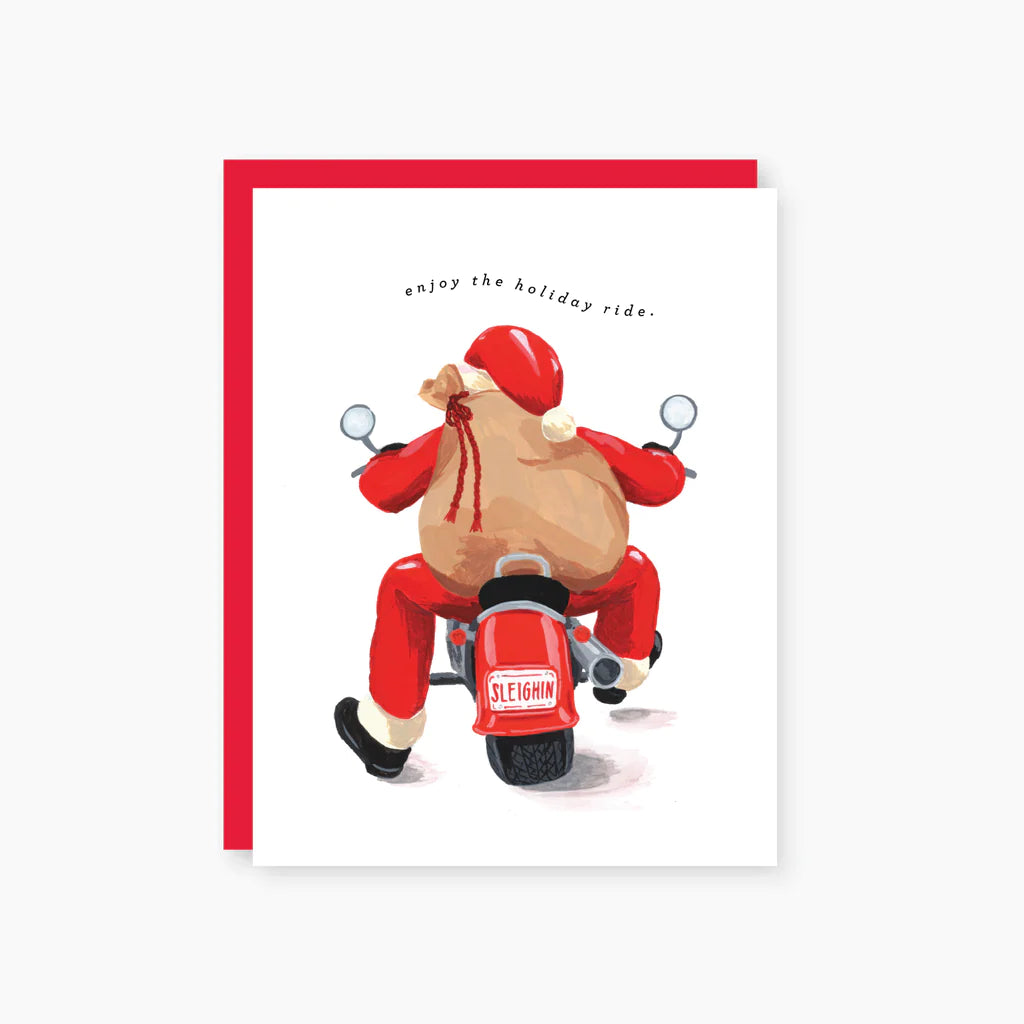 Enjoy the Holiday Ride with Santa Greeting Card