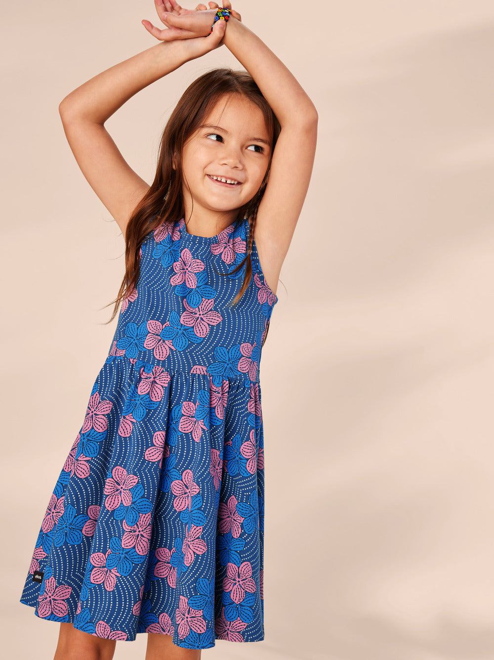 Sleeveless Ballet Dress / Wavy Plumeria