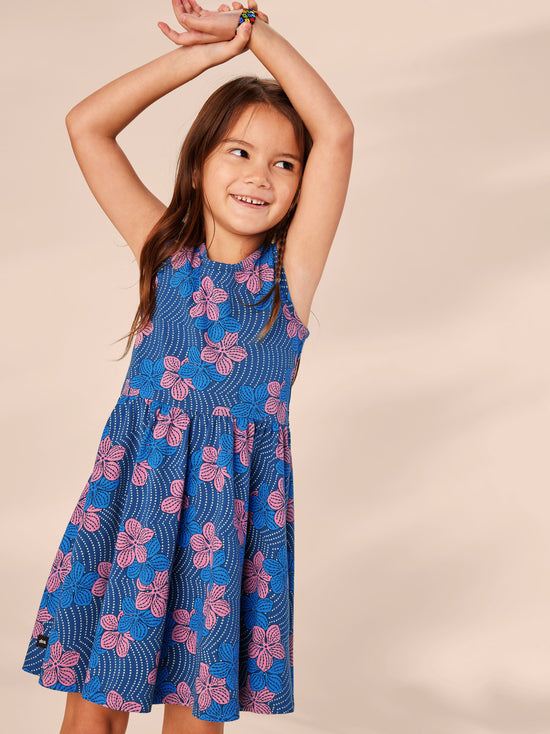 Sleeveless Ballet Dress / Wavy Plumeria