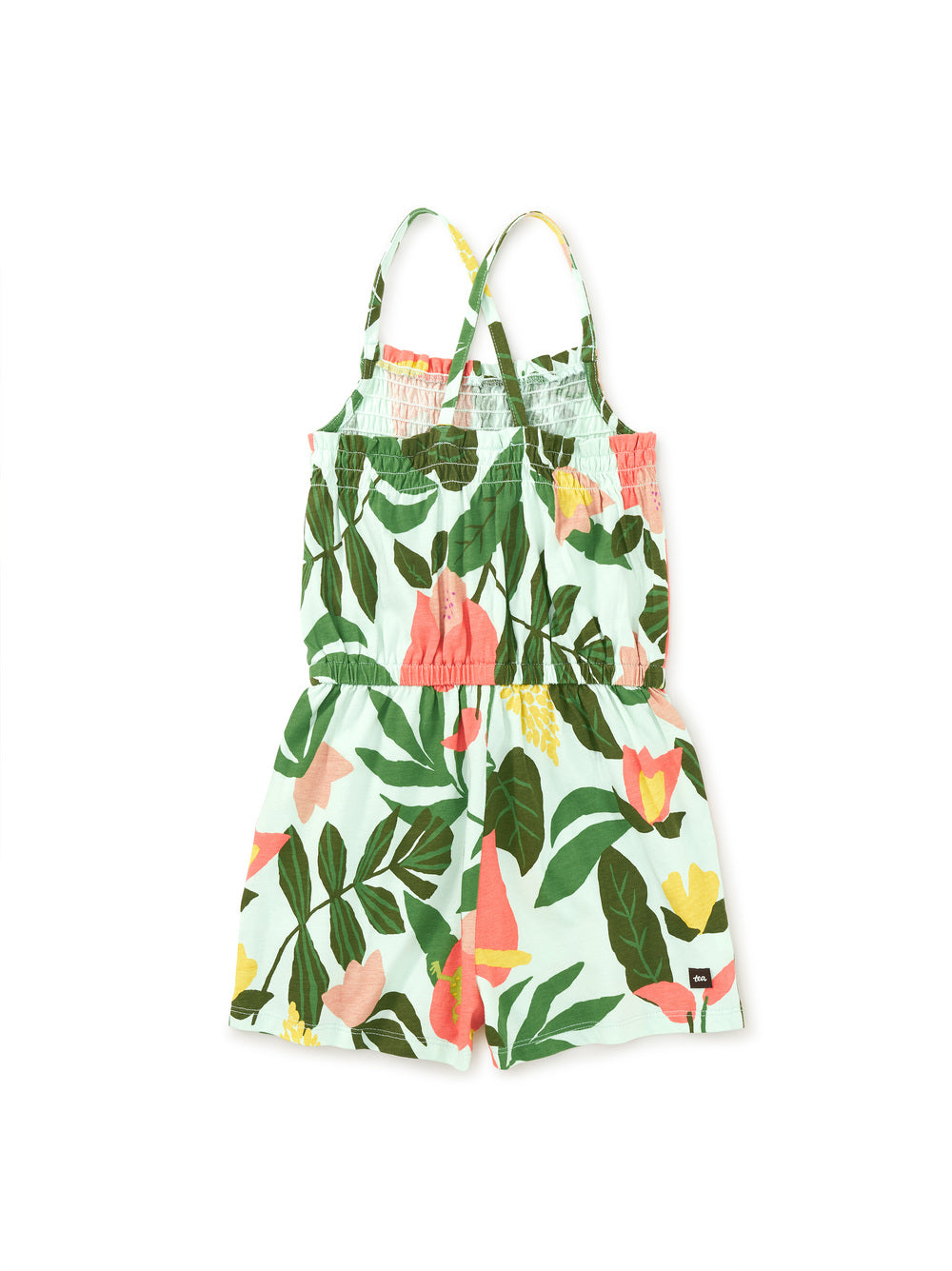 Smocked Sleeveless Romper / Tropical Floral