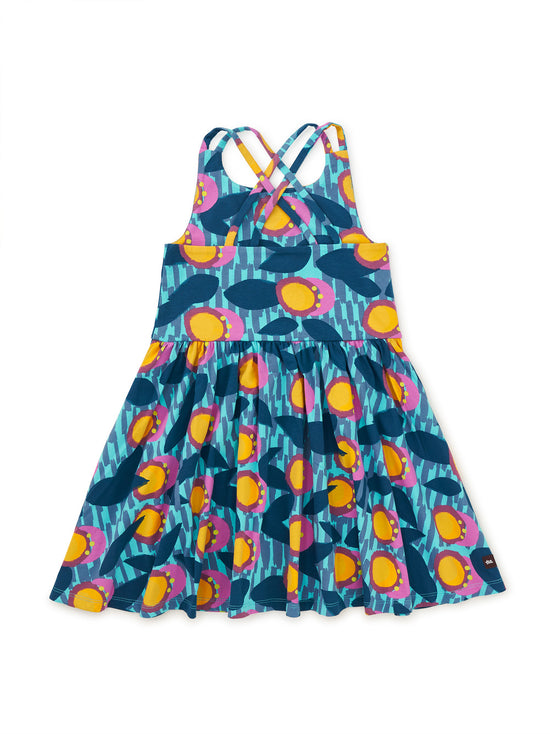 Strappy Back Skirted Dress / Passion Fruit Wax Print