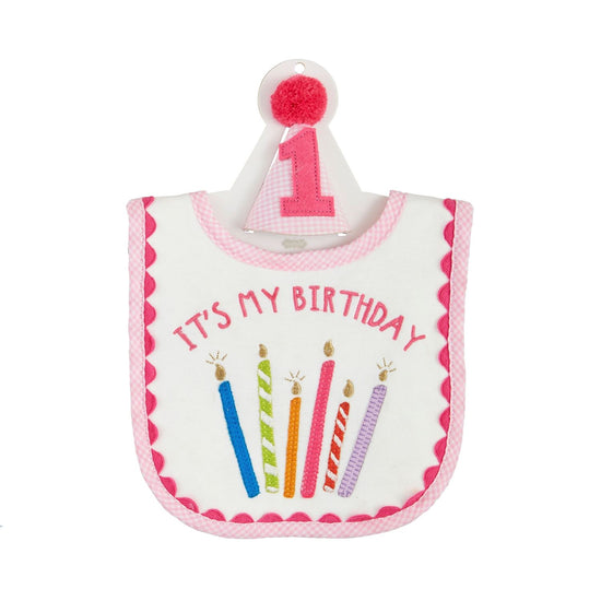 Pink Cake Smash Bib/Crown Set