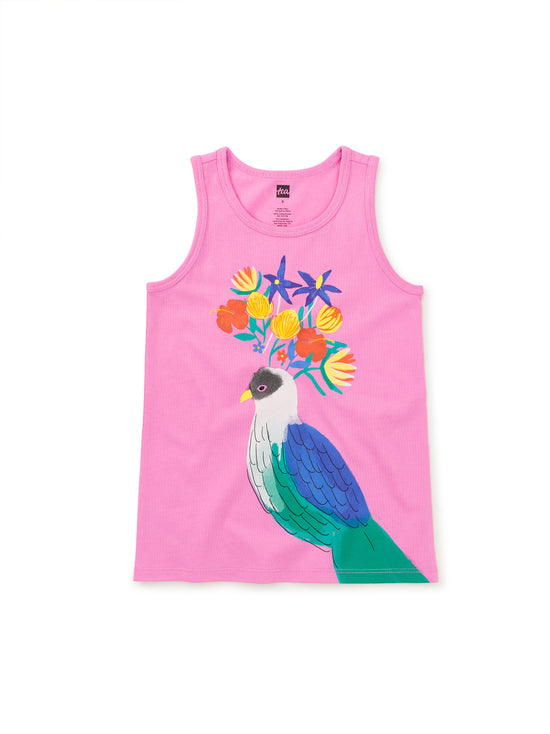 Floral Turaco Graphic Tank / Perennial Pink