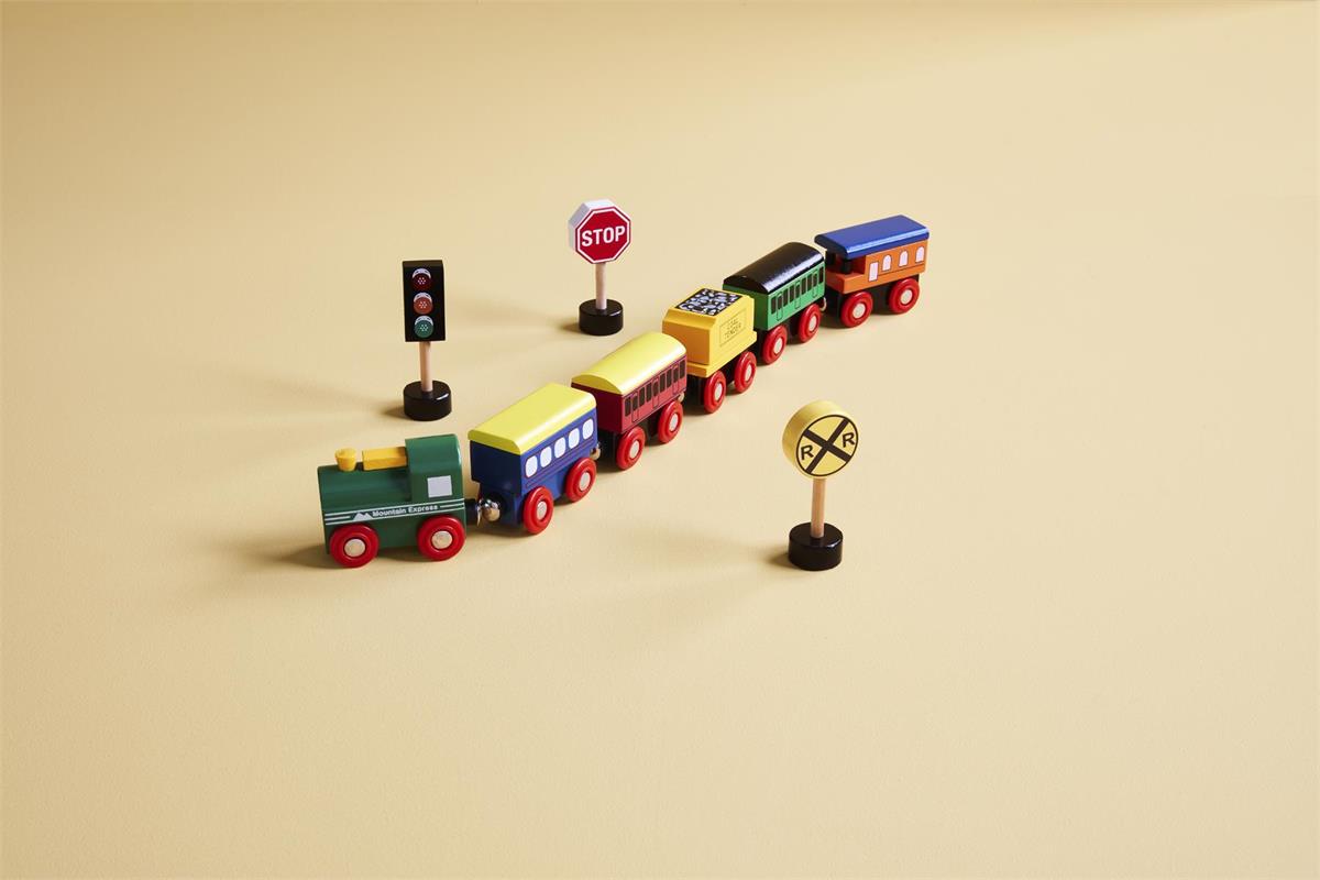 Boxed Wooden Train Set