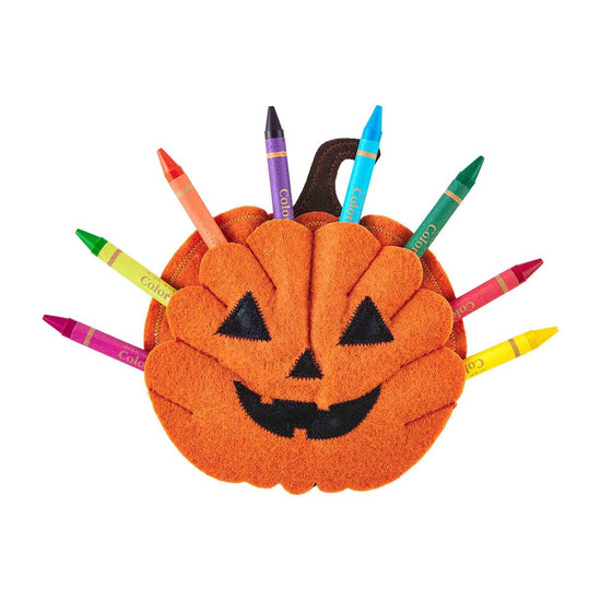 Pumpkin Halloween Crayons & Holder