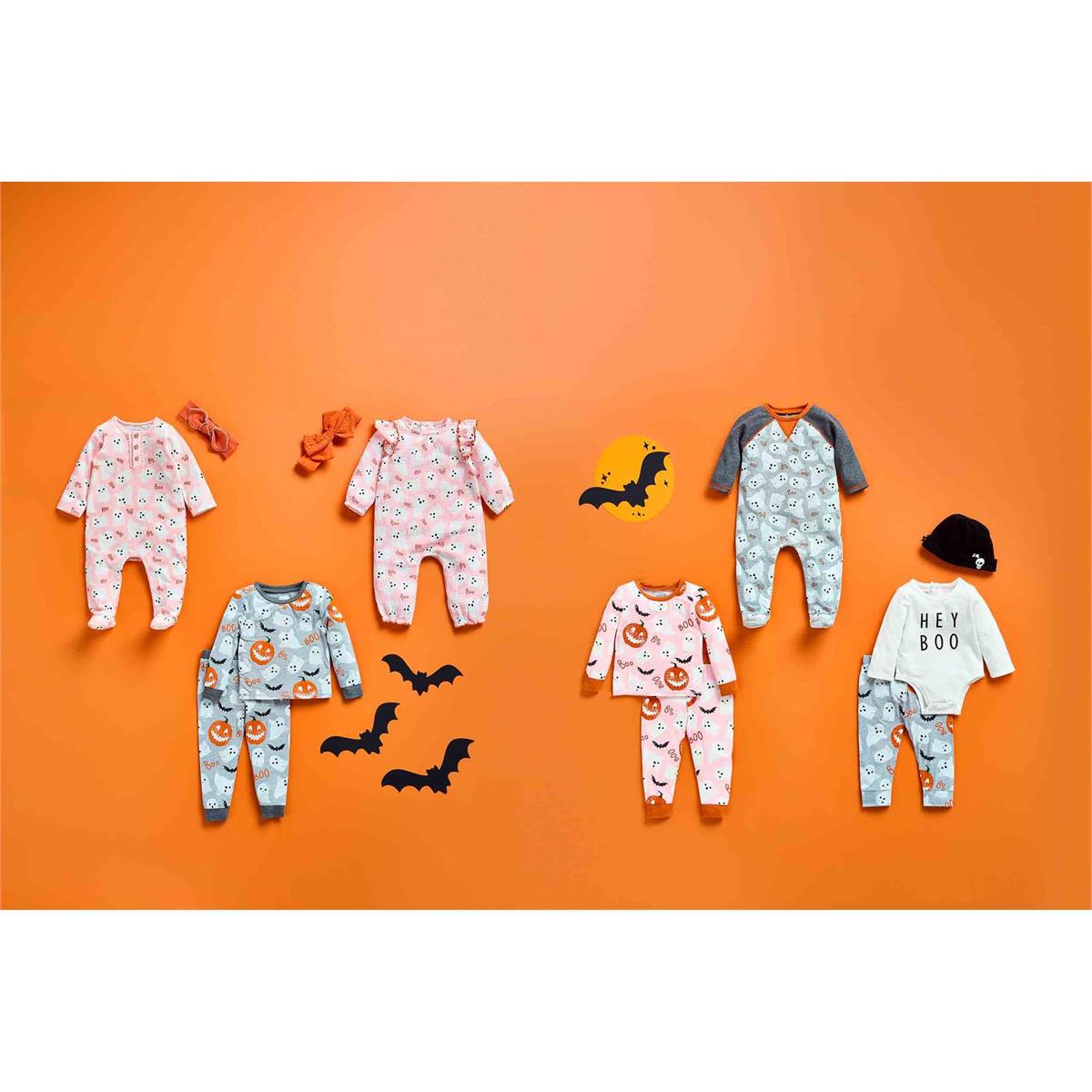 Gray Glow-In-The-Dark Halloween Pajama Set