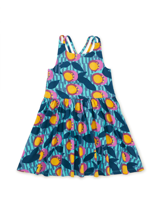 Strappy Back Skirted Dress / Passion Fruit Wax Print