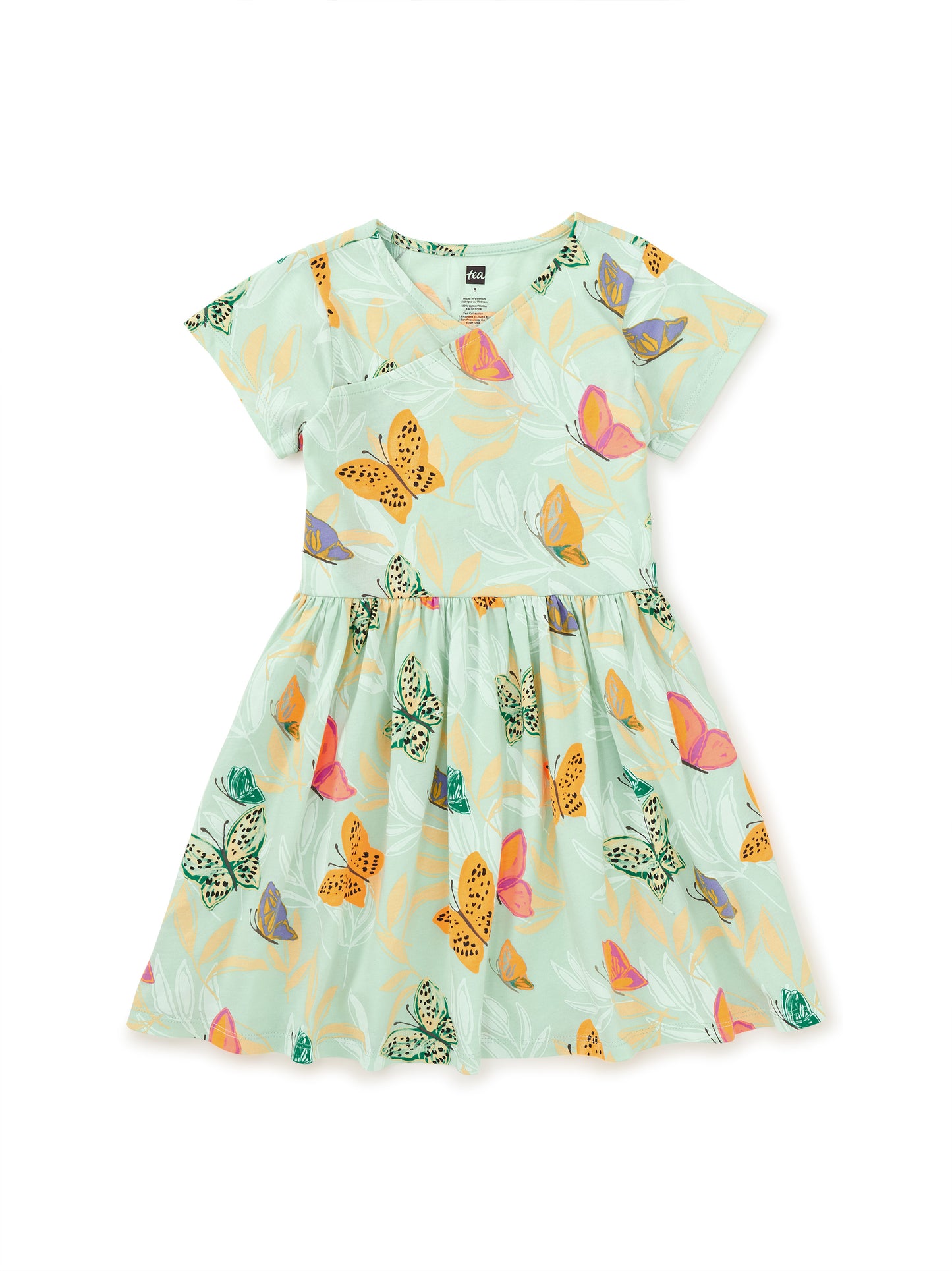 Infant Short Sleeve Wrap Neck Dress / Mariposa and Flora