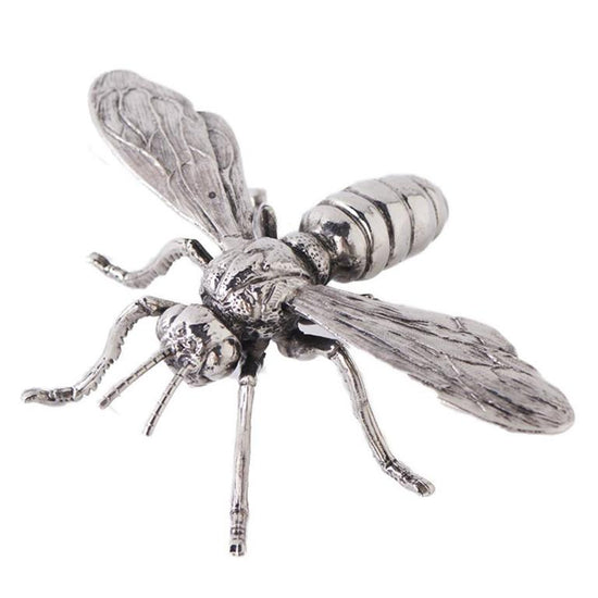 5.5 Inch Silver Metal Bee