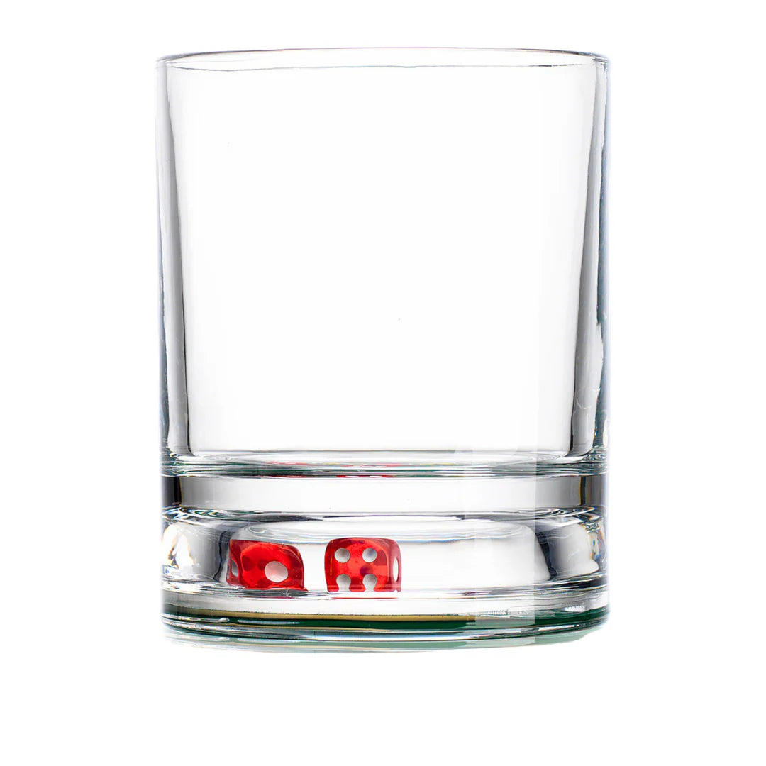 Set/2 Craps Shoot Double Old Fashion Glasses Set