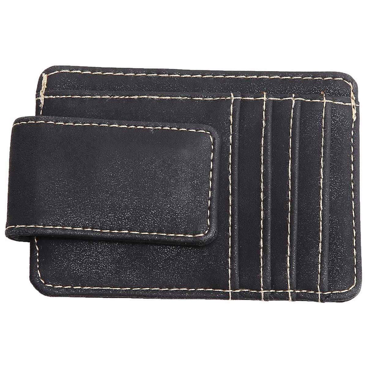 Money Clip With Card Slots And Bill Holder: Brown