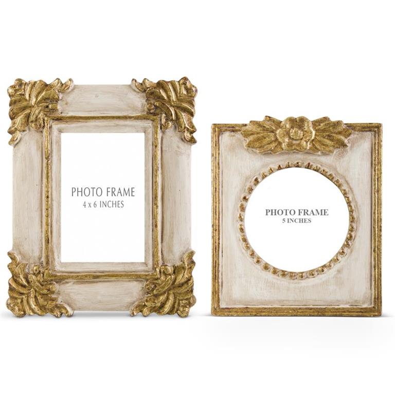 Antique Gold and Cream Photo Frames