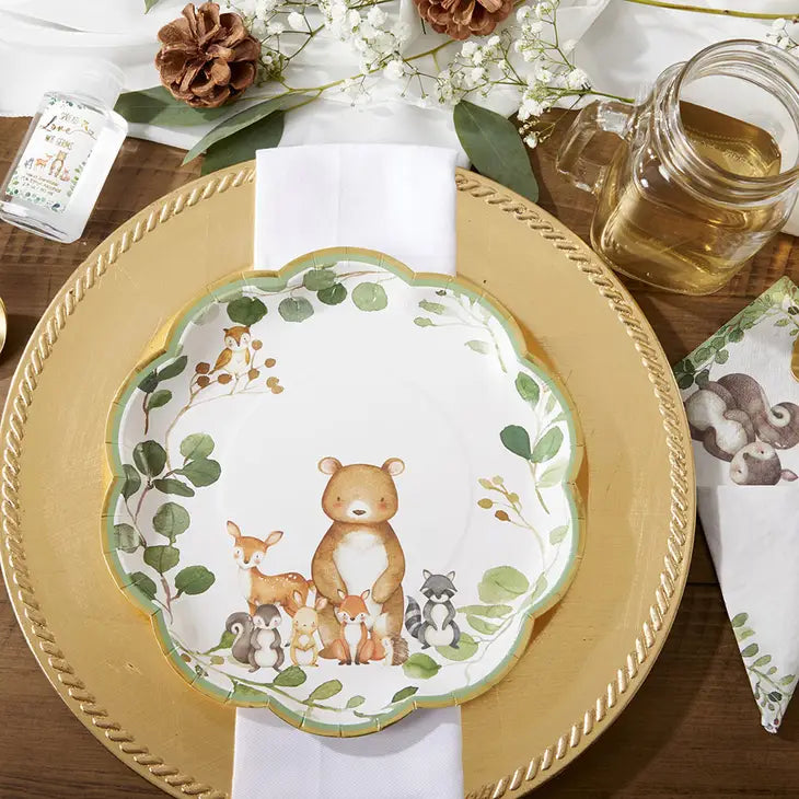 Critter Family Woodland Baby 9" Premium Paper Plates (Set of 16)
