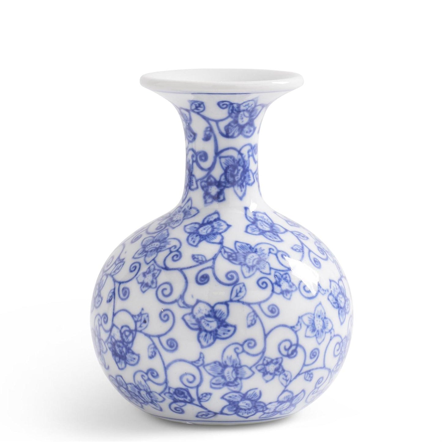Porcelain Blue & White Chinoiserie Bud Vases