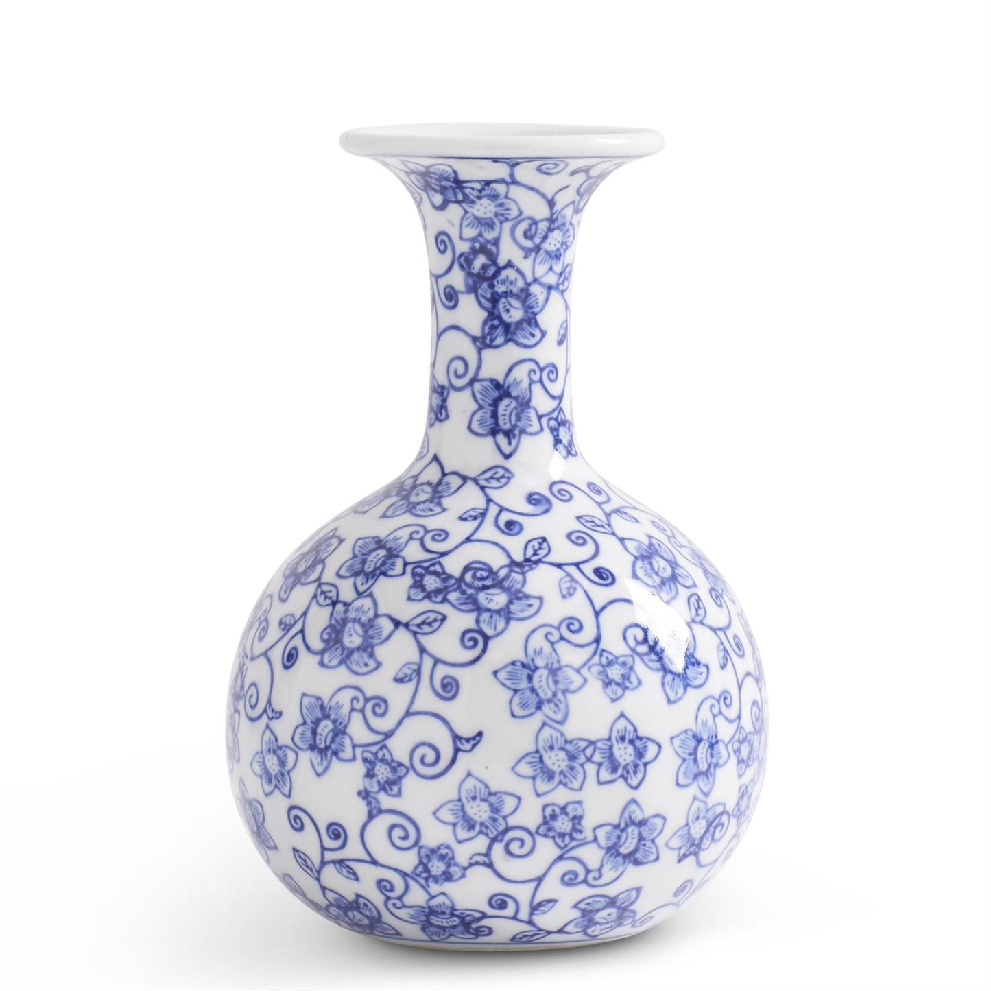 Porcelain Blue & White Chinoiserie Bud Vases