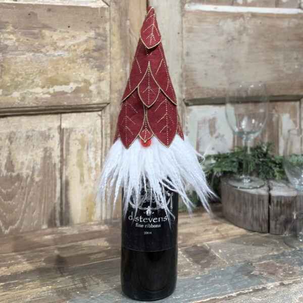 Burgandy Gnome Bottle Topper