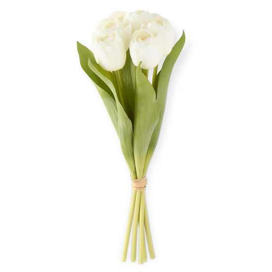 13" White Real Touch Tulip Bundle