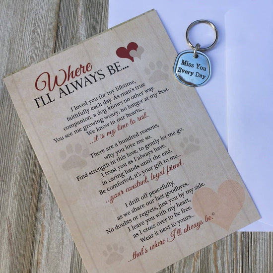 Where I'll Always Be - Pet Memorial Keychain for Cat